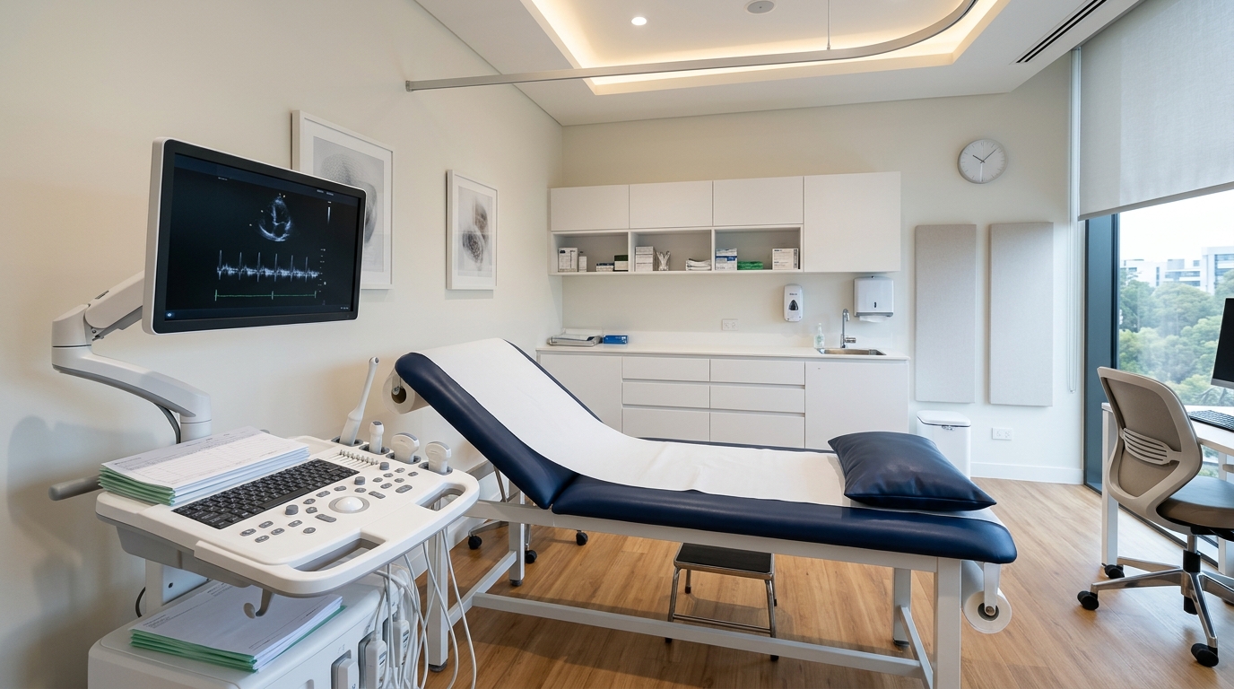 Sala de exames cardiológicos e diagnósticos